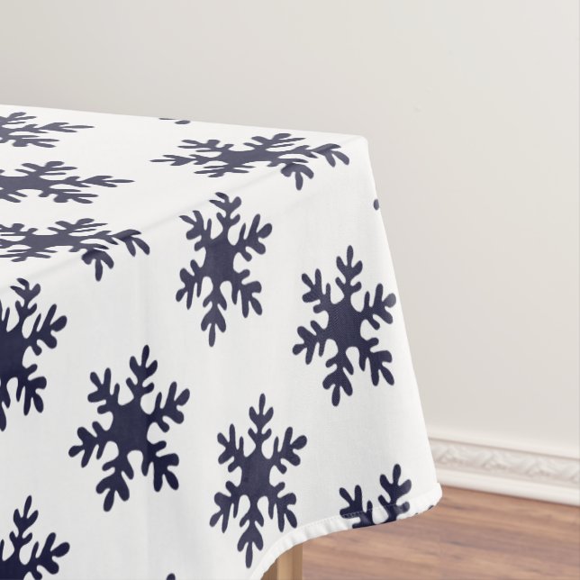 Simple Blue Snowflake Muster Weihnachtsfeiertag Tischdecke (Beispiel)