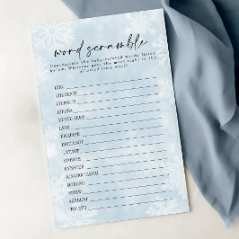 Simple Blue Snowflakes Baby Word Scramble Game