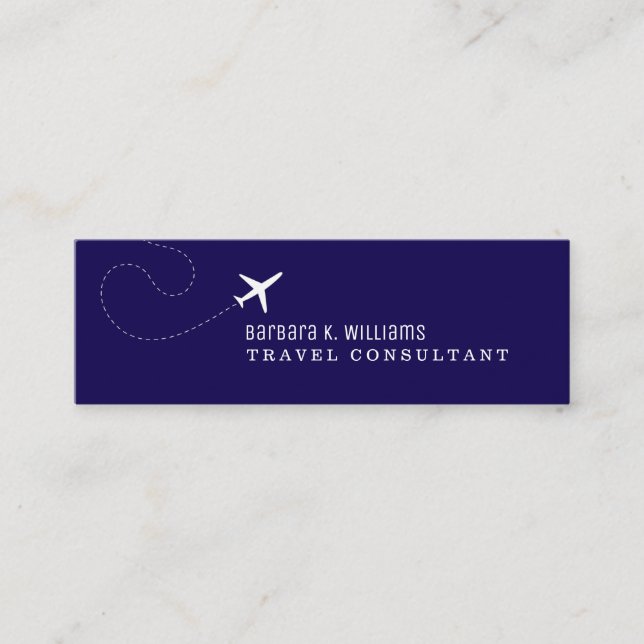 Simple Blue Travel Consultant Mini Visitenkarte (Vorderseite)