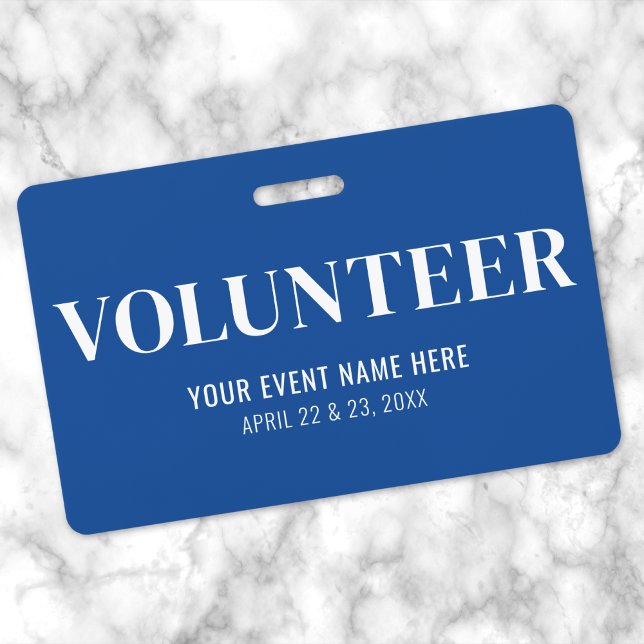 Simple Blue Volunteer Ausweis (Simple Blue Volunteer Badge)