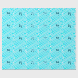 simple blue whi watercolor lines add your monogram geschenkpapier