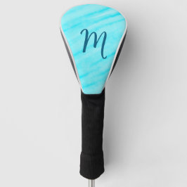 simple blue whi watercolor lines add your monogram golf headcover