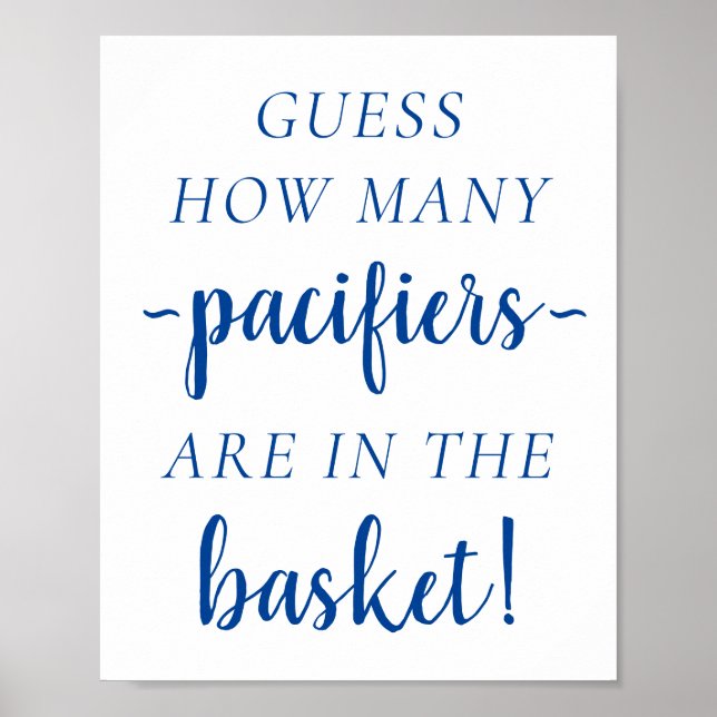 Simple Blue Wie viele | Cerulean Guessing Game Poster (Vorne)