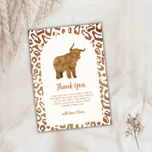 Simple Boho Arch Holy Cow Western Babydusche Dankeskarte