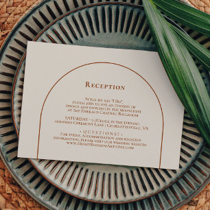 Simple Boho Arch Ivory Hochzeit Empfang Begleitkarte