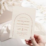 Simple Boho Arch Ivory Wedding Einladung<br><div class="desc">Dieses Simple Boho Arch Ivory Wedding Invitation Design verfügt über eine raffinierte, mutierte Palette von neutralem Elfenbein gepaart mit einer wunderschönen Mischung und passenden Optionen von Rostterrakotta, Salbei Grün und Pflaume. Die schlichte Eleganz einfacher Typografie und sanfte Bögen schaffen eine beruhigende und polierte Ästhetik mit klassischem minimalistischem Stil. Die Farbkombination...</div>