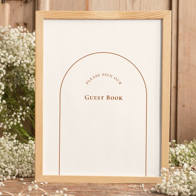 Simple Boho Arch Ivory Wedding Guest Book Sign Poster (Von Creator hochgeladen)