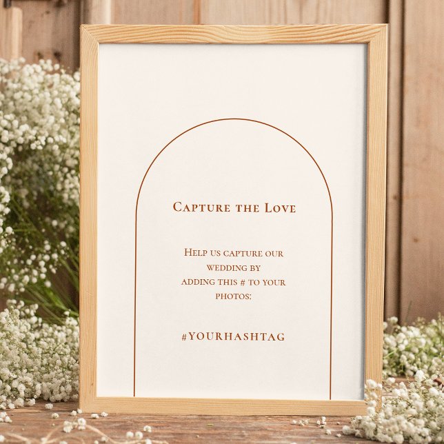 Simple Boho Arch Ivory Wedding Hashtag Poster (Von Creator hochgeladen)