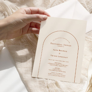 Simple Boho Arch Ivory Wedding Probe Einladung