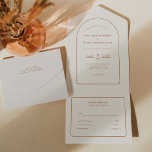 Simple Boho Arch Ivory Wedding RSVP All In One Einladung<br><div class="desc">Dieses einfache Boho Arch Elfenbein Wedding RSVP All in One Invitation Design verfügt über eine raffinierte, mutierte Palette von neutralem Elfenbein gepaart mit einer herrlichen Mischung und passenden Optionen von Rostterrakotta, Salbei Grün und Pflaume. Die schlichte Eleganz einfacher Typografie und sanfte Bögen schaffen eine beruhigende und polierte Ästhetik mit klassischem...</div>
