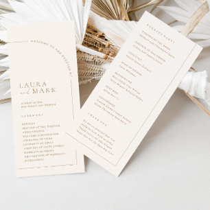 Simple Boho Arch Minimalistisch Wedding Program