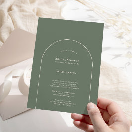 Simple Boho Arch Sage Green Brautparty Einladung