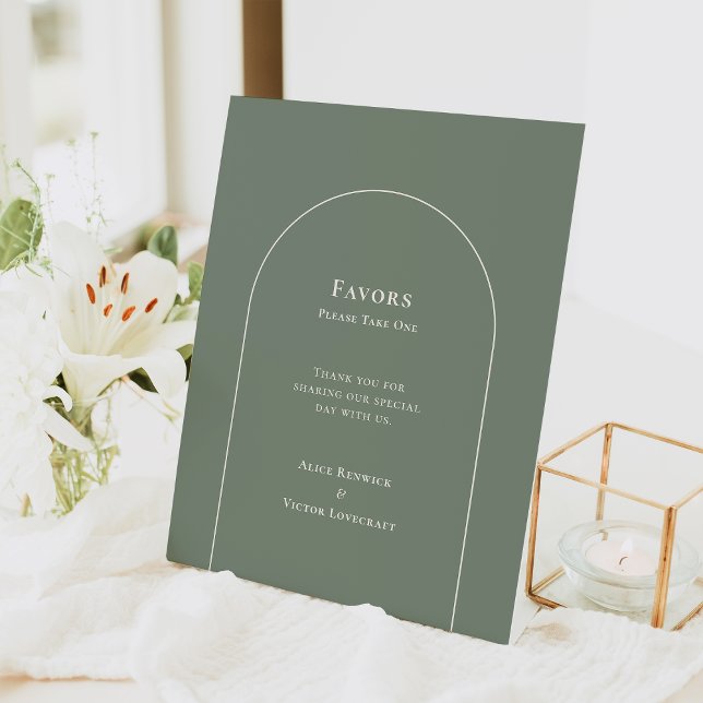 Simple Boho Arch Sage Green Gastgeschenke Hochzeit Sockelschild (Von Creator hochgeladen)