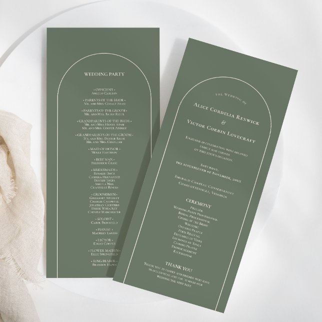 Simple Boho Arch Sage Green Wedding Flat Programm (Von Creator hochgeladen)