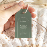Simple Boho Arch Sage Green Wedding Vielen Dank Geschenkanhänger<br><div class="desc">Dieses Simple Boho Arch Sage Green Wedding Dankeschön-Geschenktaegel Design verfügt über eine raffinierte, abgestufte Palette von neutralen Elfenbein gepaart mit einer wunderschönen Mischung und passenden Optionen von Rostterrakotta, Salbei Grün und Pflaume. Die schlichte Eleganz einfacher Typografie und sanfte Bögen schaffen eine beruhigende und polierte Ästhetik mit klassischem minimalistischem Stil. Die...</div>