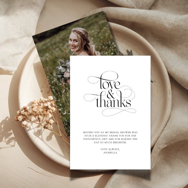 Simple Boho Brautparty Foto Dankeskarte (Von Creator hochgeladen)