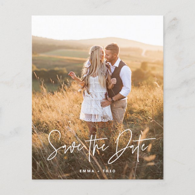 Simple Boho | BUDGET-Script-Foto Save the Date (Vorderseite)
