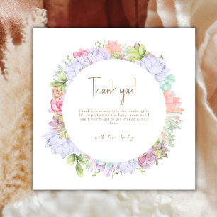 Simple Boho Cactus Desert Baby Shower Dankeskarte