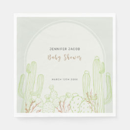 Simple Boho Cactus Line Art Arch Baby Dusche Serviette
