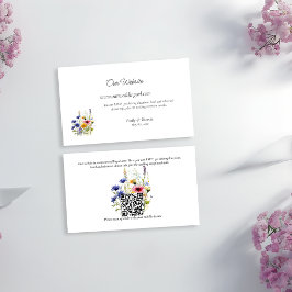 Simple Boho Chic Wildflower Wedding Website Begleitkarte
