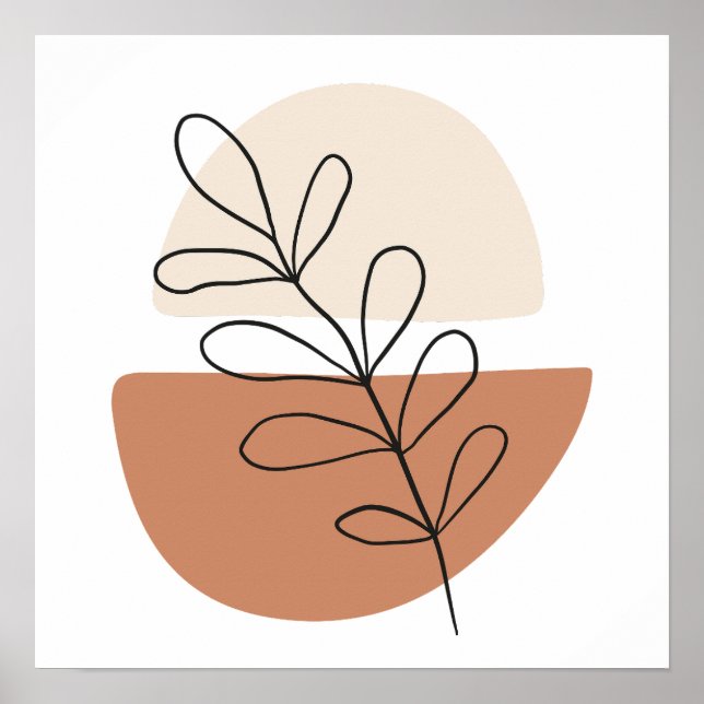 Simple Boho Drawings Boho Chic Ästhetik Bohemisch Poster (Vorne)