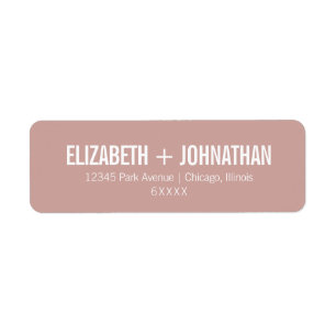 Simple Boho Dusty Rose Typografy Wedding Address