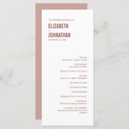 Simple Boho Dusty Rose Typografy Wedding Program Programm