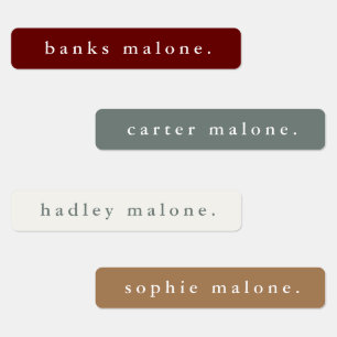 Simple Boho Fall Kids Waterproof Name Etiketten