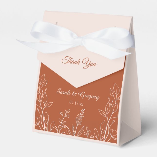 Simple Boho Floral Terracotta Geschenkschachtel (Vorderseite)