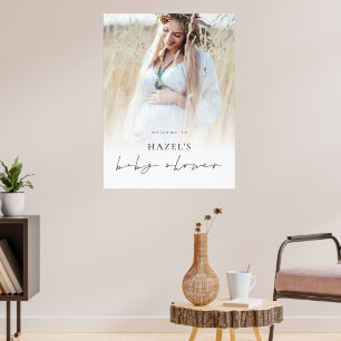 Simple Boho Foto Overlay Herzlich Willkommen bei B Poster