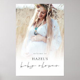 Simple Boho Foto Overlay Herzlich Willkommen bei B Poster
