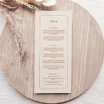 Simple Boho Ivory Wedding Flat Menükarte<br><div class="desc">Dieses einfache Boho Ivory Wedding Flat Menü bietet eine raffinierte, mutierte Palette von neutralem Elfenbein gepaart mit einer wunderschönen Mischung und passenden Optionen wie Rostterrakotta, Salbei Grün und Pflaume. Die schlichte Eleganz einfacher Typografie und sanfte Bögen schaffen eine beruhigende und polierte Ästhetik mit klassischem minimalistischem Stil. Die Farbkombination bietet ein...</div>