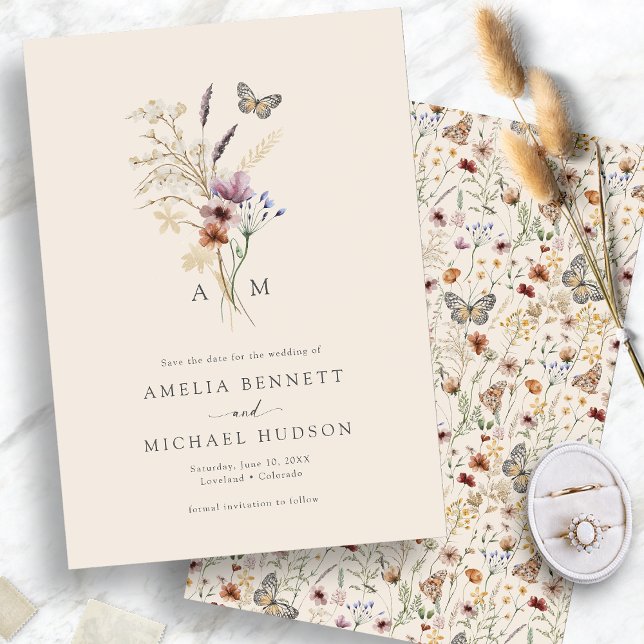 Simple Boho Mit Monogramm Save The Date (Simple Boho Monogrammed Save The Date
)
