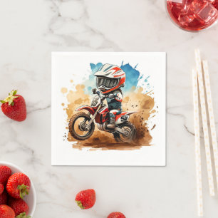 Simple Boho Motorrad Geburtstag Serviette