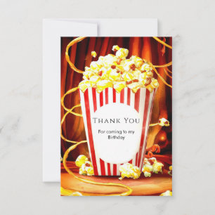 Simple Boho Popcorn Birthday Dankeskarte