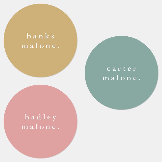 Simple Boho Rainbow Wassersicherer Name Etiketten (Gruppe)