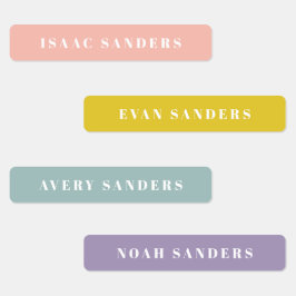 Simple Boho Rainbow Wassersicherer Name Etiketten