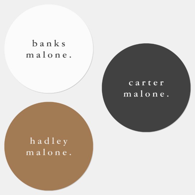 Simple Boho Rainbow Wassersicherer Name Etiketten (Gruppe)