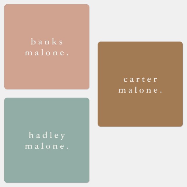 Simple Boho Rainbow Wassersicherer Name Etiketten (Gruppe)