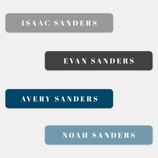 Simple Boho Rainbow Wassersicherer Name Etiketten (Gruppe)