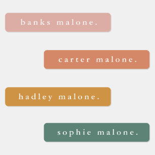 Simple Boho Rainbow Wassersicherer Name Etiketten