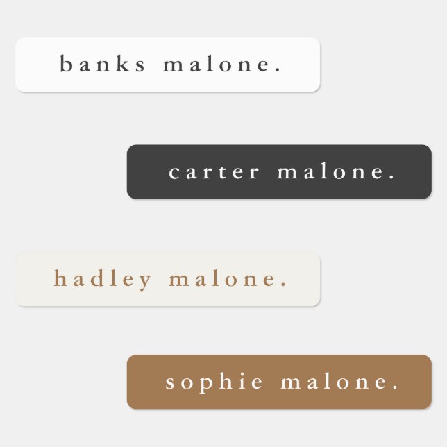 Simple Boho Rainbow Wassersicherer Name Etiketten (Gruppe)