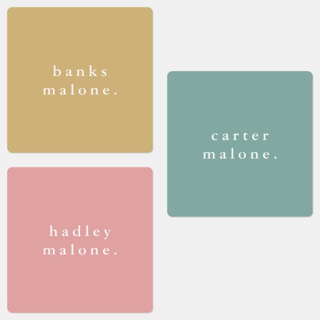 Simple Boho Rainbow Wassersicherer Name Etiketten (Gruppe)