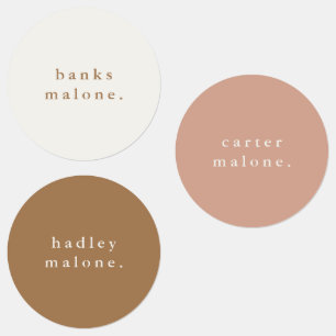 Simple Boho Rainbow Wassersicherer Name Etiketten