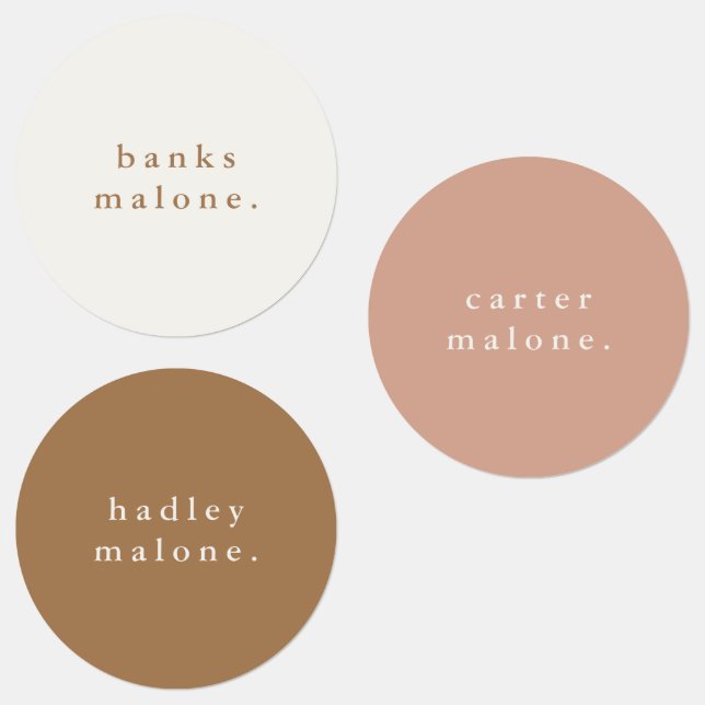 Simple Boho Rainbow Wassersicherer Name Etiketten (Gruppe)