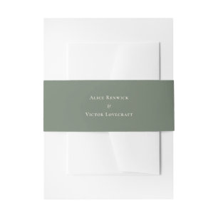 Simple Boho Sage Green Wedding Einladungsbanderole