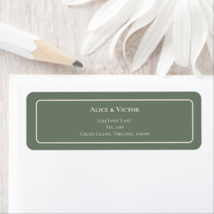 Simple Boho Sage Green Wedding Rücksendeadresse