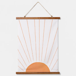 Simple Boho Sun Sunrise Wandteppich Mit Holzrahmen