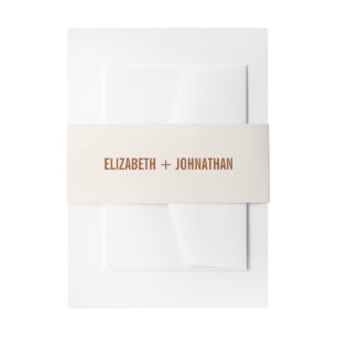 Simple Boho Terracotta Typografy Wedding Einladungsbanderole