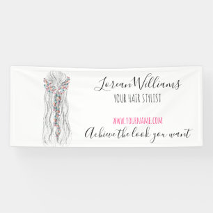 Simple Boho Wedding Hair Stylist Romantische Blume Banner